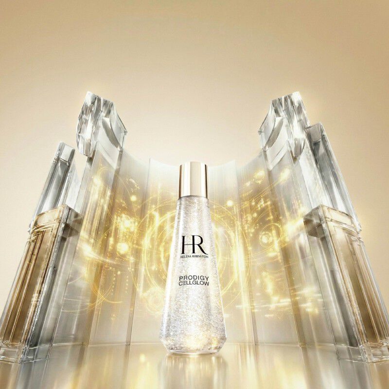 Helena Rubinstein Cellglow jar with glowing glass background.​