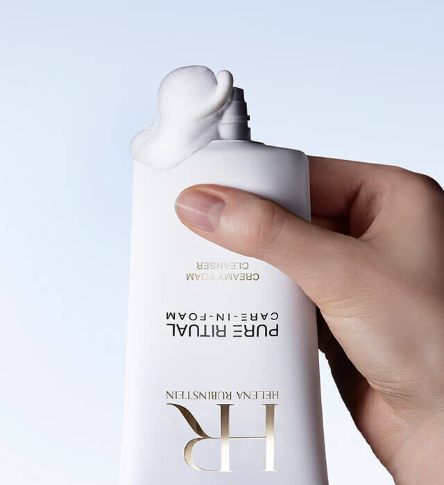 Helena Rubinstein Pure Ritual Care-in-Foam cleanser with rich creamy foam texture for a sensorial experience.